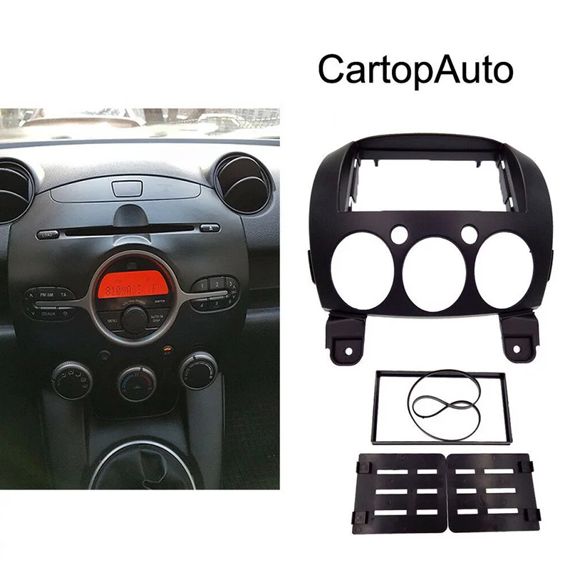 2 Din DVD стерео панель фасции для MAZDA 2 Demio 2007+ фасции радио приборная панель 178X102 м
