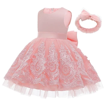 

2020 Children Clothing Girls Bow High Waist Tutu Princess Dress Catwalk Dress For Girls Halloween Cosplay Clothes 1-5 Yrs Kids