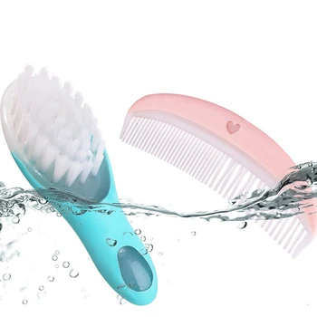 

2pcs/set Baby Soft Comb Brush Sets Soft Comb Brush For Newborn Baby Scalp And Fetal Hair Care Supplies Baby Care