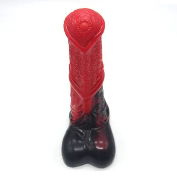 FAAK Animal horse dildo red and black silicone penis big cock sex toys for women anal plug adult masturbator  clit stimulate 2
