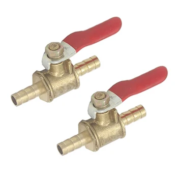

2pcs 8/10mm Red Lever Handle Ball Valve Hose Male Thread Connector Pipe Fitting Coupler Adapter