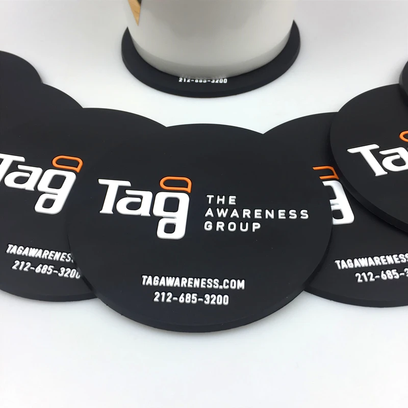 Custom Printed Logo Promotion Gifts Cup Holder Soft Rubber Coaster sets Tableware Waterproof and Heat Insulation 7 H12d9143d199548d9957961fd77170263i