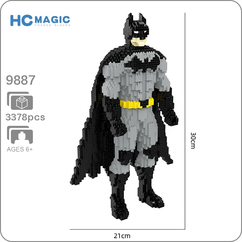 

HC 9887 Super Hero Batman Dark Knight 3D Model 3378pcs DIY Diamond Mini Building Small Blocks Bricks Toy for Children no Box
