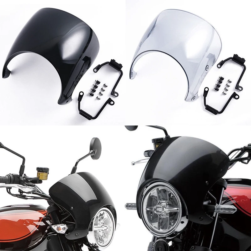 Ветровое стекло кафе гонщик обтекатель ветра козырьки протектор для Kawasaki Z900RS Z 900-RS черный