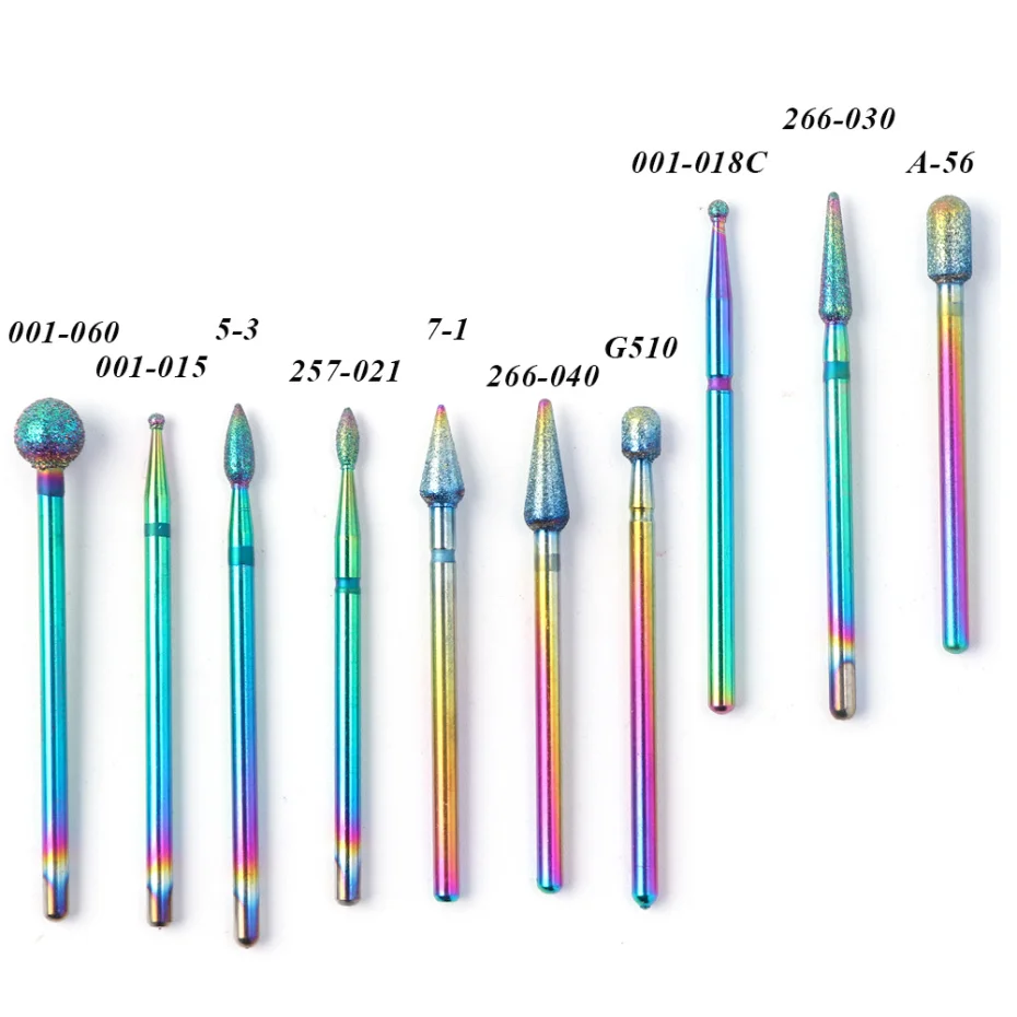 1 шт. Радужное покрытие ногтей сверла вольфрам карбид фрезы для электрического маникюра пилки инструменты LA1514-1