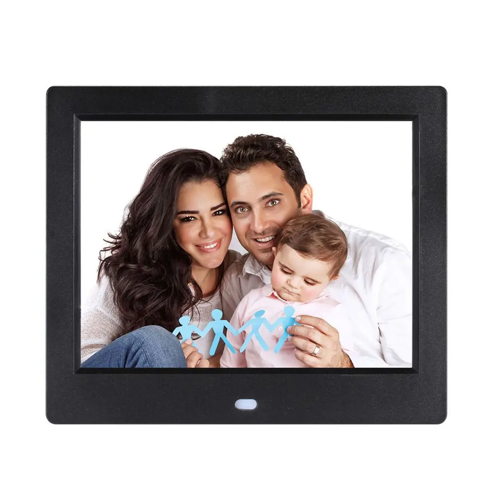 Black Новые 8 дюймов Экран светодиодный Подсветка HD 1024x768 Цифровая фоторамка электронный альбом для фотографий Музыка Фильмы Функция хорошие подарки - Цвет: Black
