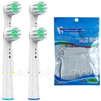 

4 Pcs Replacement Toothbrush Heads for Oral B Toothbrush with 4 Pcs Toothbrush Head Covers Fit for Oral B Toothbrush Heads
