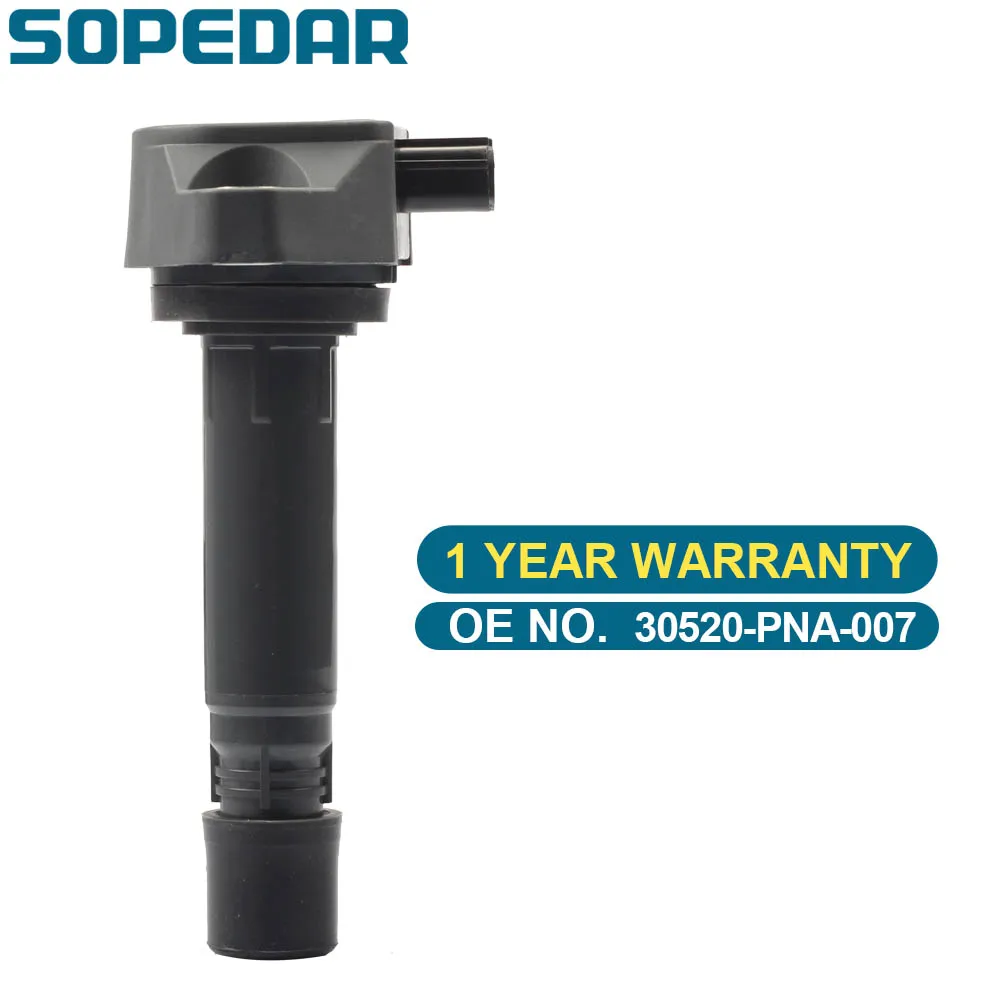 

SOPEDAR Coil Ignition Assembly For Honda Civic Edix Acoord 1.6L 1.8L R16A R18A R20A 30520-PNA-007 48295