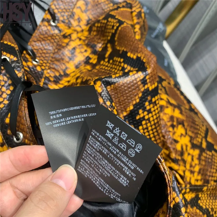 【HSY】 осень зима новые женские комбинезоны импортная овечья кожа зернистая овчина Овчина кожа питона узор Комбинезоны