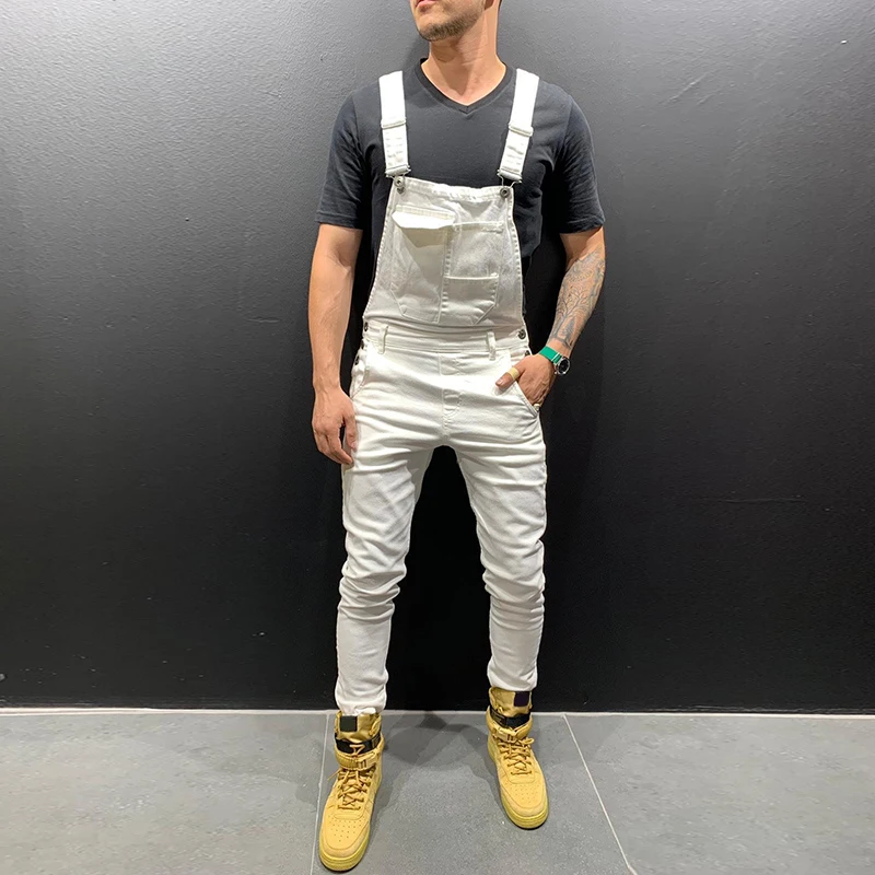 Spring Male Sleeveless Trousers Work Jumpsuit Men Pocket Overalls Pants Man Suspender Five Color Autumn Jumpsuit Casual 2019
