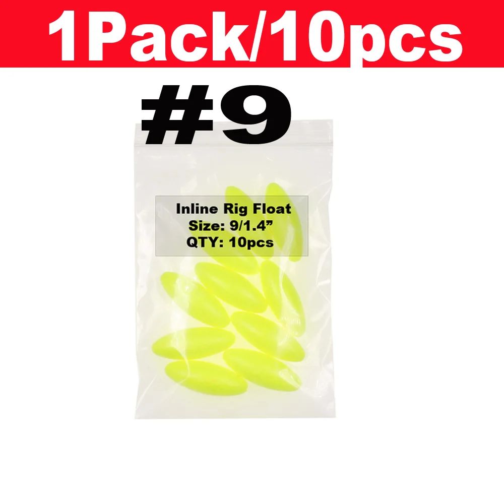 10pcs yellow size 9 Bimoo 10 шт./лот для ловли сома Риг поплавок для Помпано Whitings Corvina Snappers аксессуары для снаряжения Красный Зеленый Желтый Оранжевый - Цвет: 10pcs yellow size 9