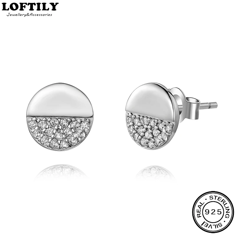

Luxury Style 925 Sterling Silver Lovely Geometric Women Stud Earrings Fine Jewelry Birthday Earrings Gift For Women Girl Friend