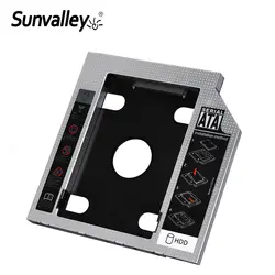 Sunvalley алюминиевый сплав и пластик 9,5 мм 2nd HDD Caddy SATA 3,0 для ноутбука DVD/cd-rom Оптический отсек 2,5 "HDD SSD чехол