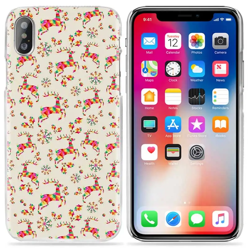 Рождественский зимний чехол для Apple iPhone 11 Pro XS Max XR X 10 7 8 6 6S+ Plus 5s SE 5 4s 4 5C Жесткий Conchas чехол для телефона pc Coque - Цвет: 10