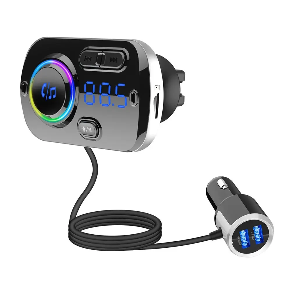 Автомобильный беспроводной MP3-плеер QC 3 0 быстрое зарядное устройство с двумя