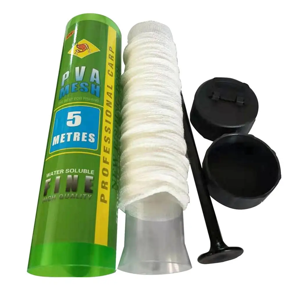 

1PCS 5M Water Dissolving PVA Narrow Mesh Tube Net Carp Fishing Feeder Lures Refill Plunger Bar Tackle Carp Fishing Feeder