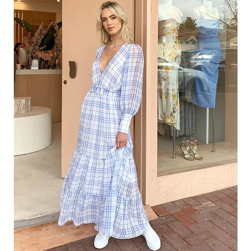 Это слишком Фея! Небольшой свежий отдых стиль синяя сетка v образным вырезом