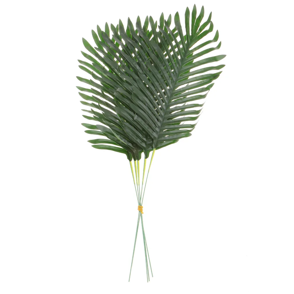 5-Pieces Large Artificial Silk Cloth Green Leaves Leaf Foliage Leaves for Home Flower Arrangement Wedding DIY Decor