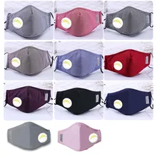 Мода унисекс Респиратор маска с дыхательным клапаном Моющийся хлопок активированный уголь фильтр PM2.5 рот маски Анти Пыль аллергия