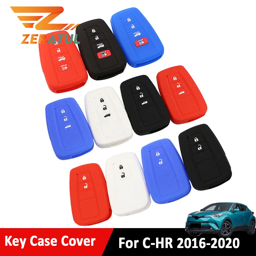 Zeratul силиконовый 2 3 4 кнопки защитный чехол для ключа Toyota C HR CHR 2016 2020 аксессуары