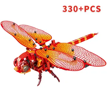 

Insect Model Technique Red Dragonfly Building Blocks City Animal Movable Blocks Creative Kids Toys DIY Building Blocks