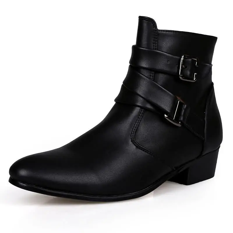 Men Boots Winter Leather Short Boot British Style Shoes Flat Heel Work Boot Motorcycle Short Boots Casual Ankle Shoes wed4