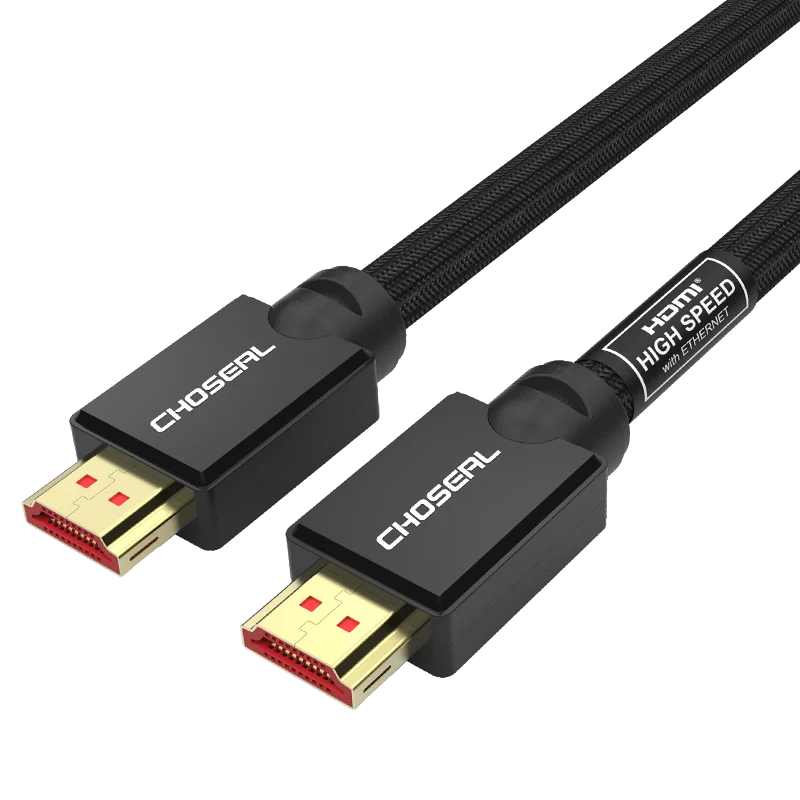 CHOSEAL 4K HDMI кабель 2,0 HDMI к HDMI кабель 3D Поддержка дисплея для DVD tv BOX PS3/4 Xiaomi проектор Ethernet HDMI шнур - Цвет: Braided Black
