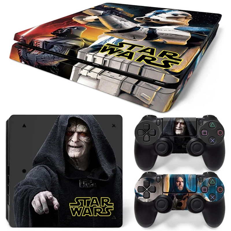 Marvel Iron man Star Wars Vinyl Skin Sticker for PS4 Slim Console and 2 Controllers Decal Cover Game Accessories