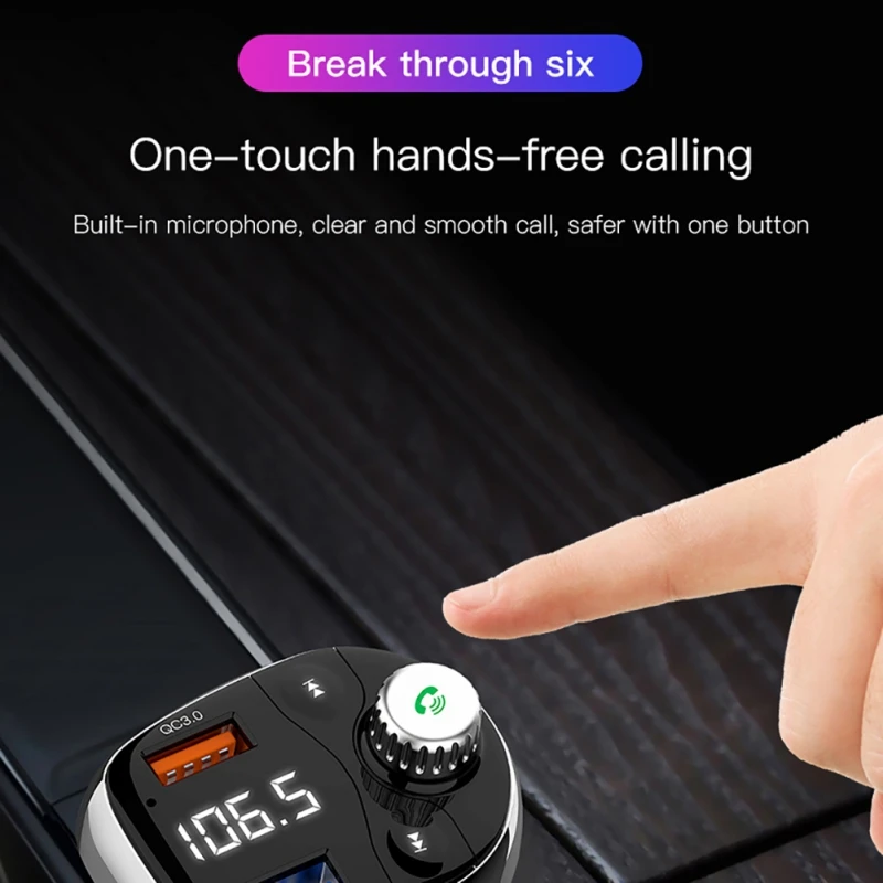 T62 Быстрая зарядка 3,0 автомобильный Bluetooth fm-передатчик два usb порта QC3.0 автомобильное зарядное устройство fm-модулятор MP3-плеер автомобильный Зажигалка Handfree