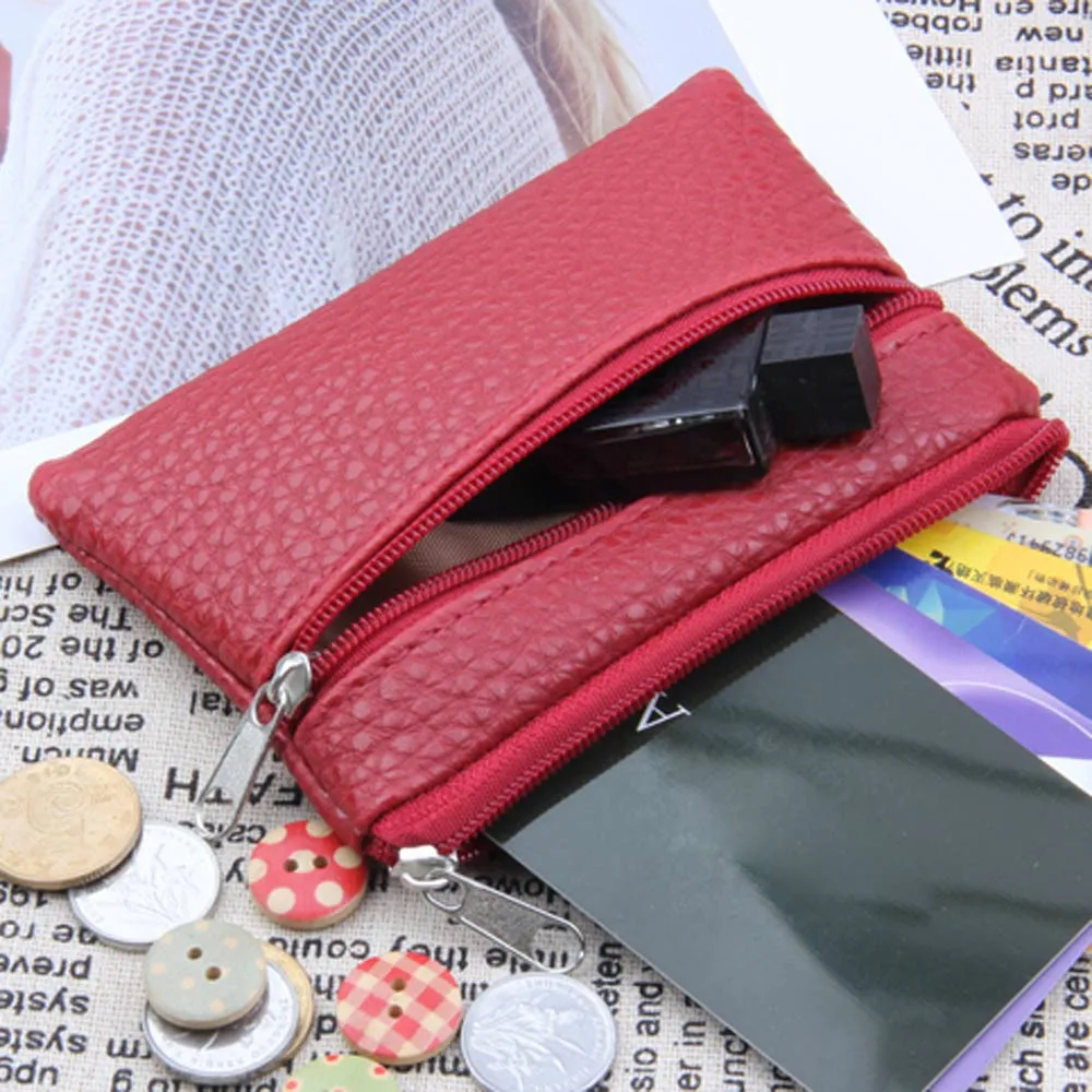 Molave Wallet Men Women Card Coin Key Soft Holder Zipper Leather Wallet Pouch Bag Purse Fashion Soild Mini Coin Holders carteira