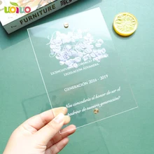 Двухсторонняя печать на заказ прозрачная акриловая Цветочная карта с клеем заказное украшение на день рождения подарок для детской комнаты DIY