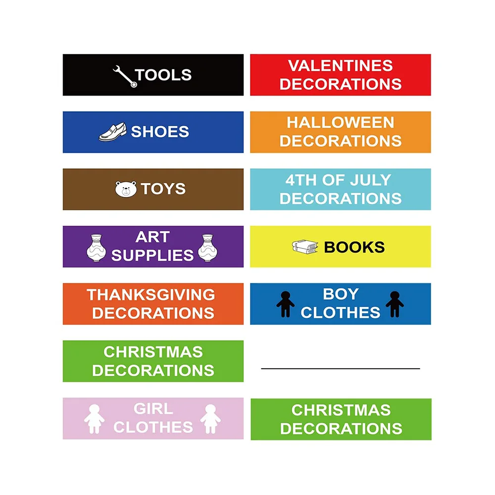 1X4 inch Home Moving Storage Stickers Storage Labels Color ...