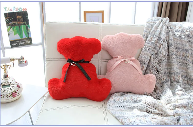 Yeawnow 36 см Пушистый медведь в форме плюшевые игрушки для девочек подушки для детей рождественские подарки на день рождения диван домашний декор мягкая игрушка