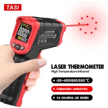 Termômetro infravermelho digital medidor de temperatura a laser sem contato termometro cor lcd luz alarme