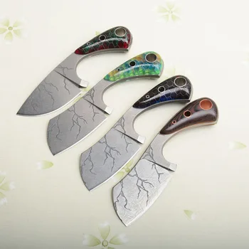 

Kitchen knife fixed knife 9CR18MOV blade Keel structure + fritillaria handle Camping Tactical fruit Survival Hunting Knives