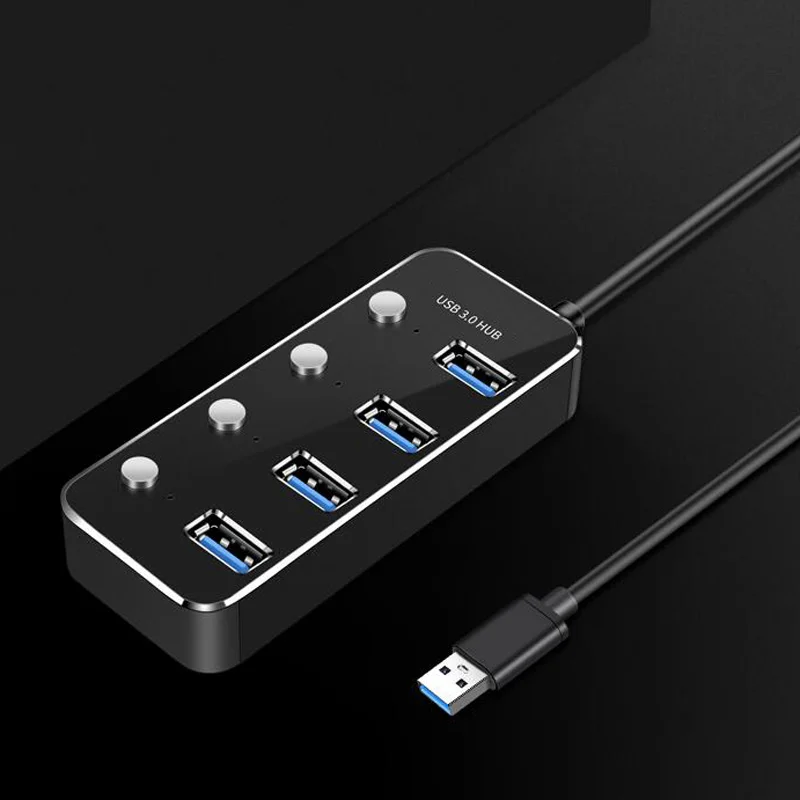 USB3.0 алюминиевый 4/7 порт концентратор Высокоскоростной разветвитель 5Gbs USB 3,0 концентратор вкл/выкл переключатель для MacBook Pro ноутбук концентратор компьютера кабель