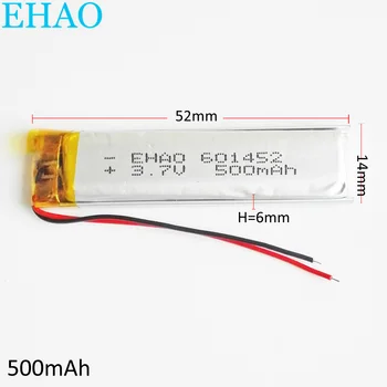 

3.7V 500mAh 601452 Lithium Polymer LiPo Rechargeable Battery cells For Mp3 MP4 smart watch GPS Bluetooth Headphone