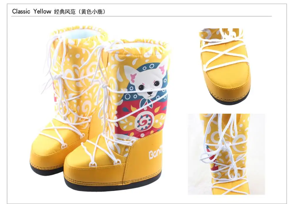 De niños de cuero genuino botas de nieve de invierno de 2019 niñas de lentejuelas zapatos de algodón chico Barco de bebé de terciopelo de algodón cálido botas - 2