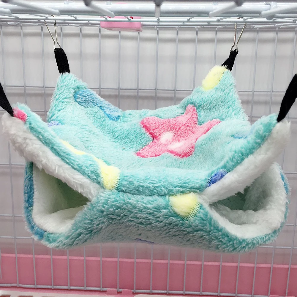 Small Pet Hammock Double layer Plush Soft Winter Warm Hanging Nest Sleeping Bed Small Pets Hamster Squirrel Chinchilla House