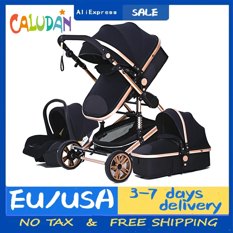 3 in 1 Portable Travel Baby Stroller Folding Prams Aluminum Frame High Landscape Car for Newborn baby stroller