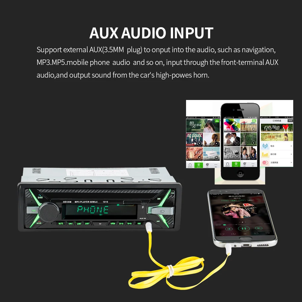 Автомобильное радио 1din Авторадио Aux вход приемник Bluetooth стерео радио MP3 мультимедийный плеер Поддержка FM/MP3/WMA/USB/sd-карта