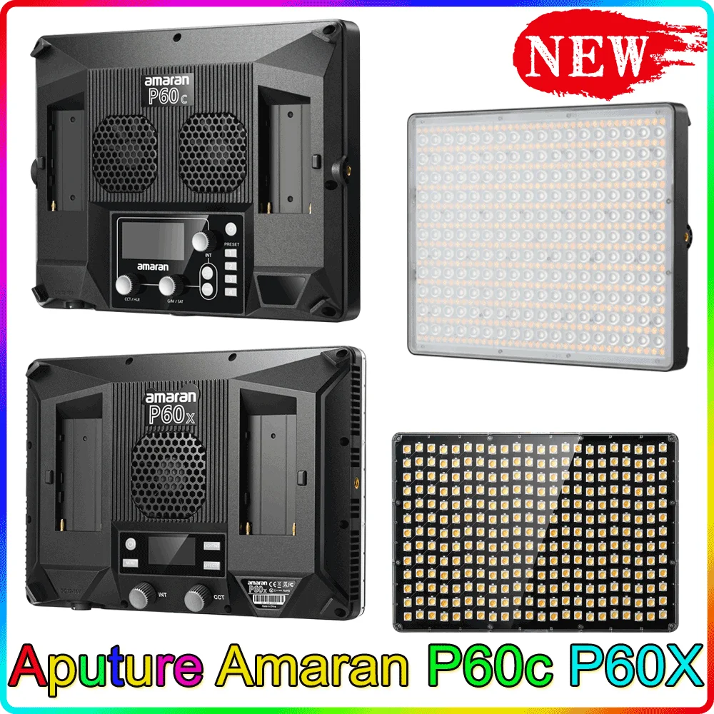 Aputure Amaran P60c RGBWW Full-color P60x Bi-color LED Panel Photography Light 2500K-7500K Suitable Sidus Link App | Электроника