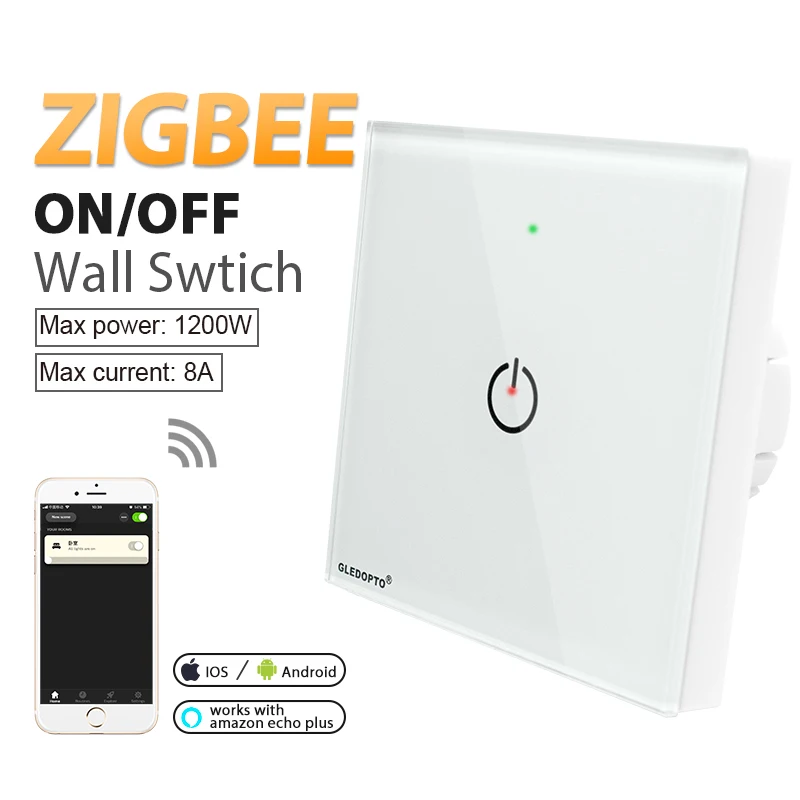 ZIGBEE wall switch AC100-240V Bulb dimmer zigbee led remote night Light Control work with zigbee APP gateway samrt phone control