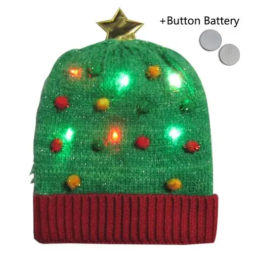 Год, светодиодный светильник, рождественские шапки, вязаный свитер, Рождественский светильник, вязаная шапка для детей и взрослых, для рождественской вечеринки - Цвет: NEW