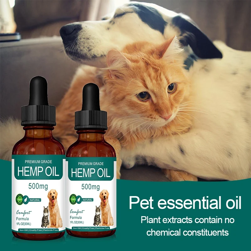 Конопляное масло для собак кошек снимает стресс и боль Органическая Конопля масло Спа массажное масло для домашних животных