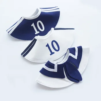 

Korean Style INS New Infant Baby Boys Bibs Navy Cotton Sport Baby Fake Collar Feeding Bib Burp Cloths Baby Care Accessories
