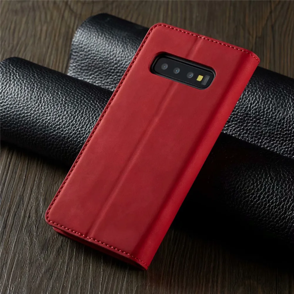 Ультратонкий кожаный чехол-Бумажник Чехол samsung S7 край S8 S9 S10 плюс Note9 10 A20E A30 A50 A60 A70 A80 J6 плюс A6 A8 чехол на магните