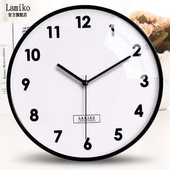

White Stylish Wall Clock Home Decor Digital Living Room Clock Round Wall Clock Simple Home Decoration Wall Clock Simple Luxury 5