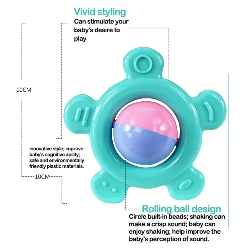 6 sets of baby teether rattle baby rattle newborn baby 0-1 educational toys rattle suit combination