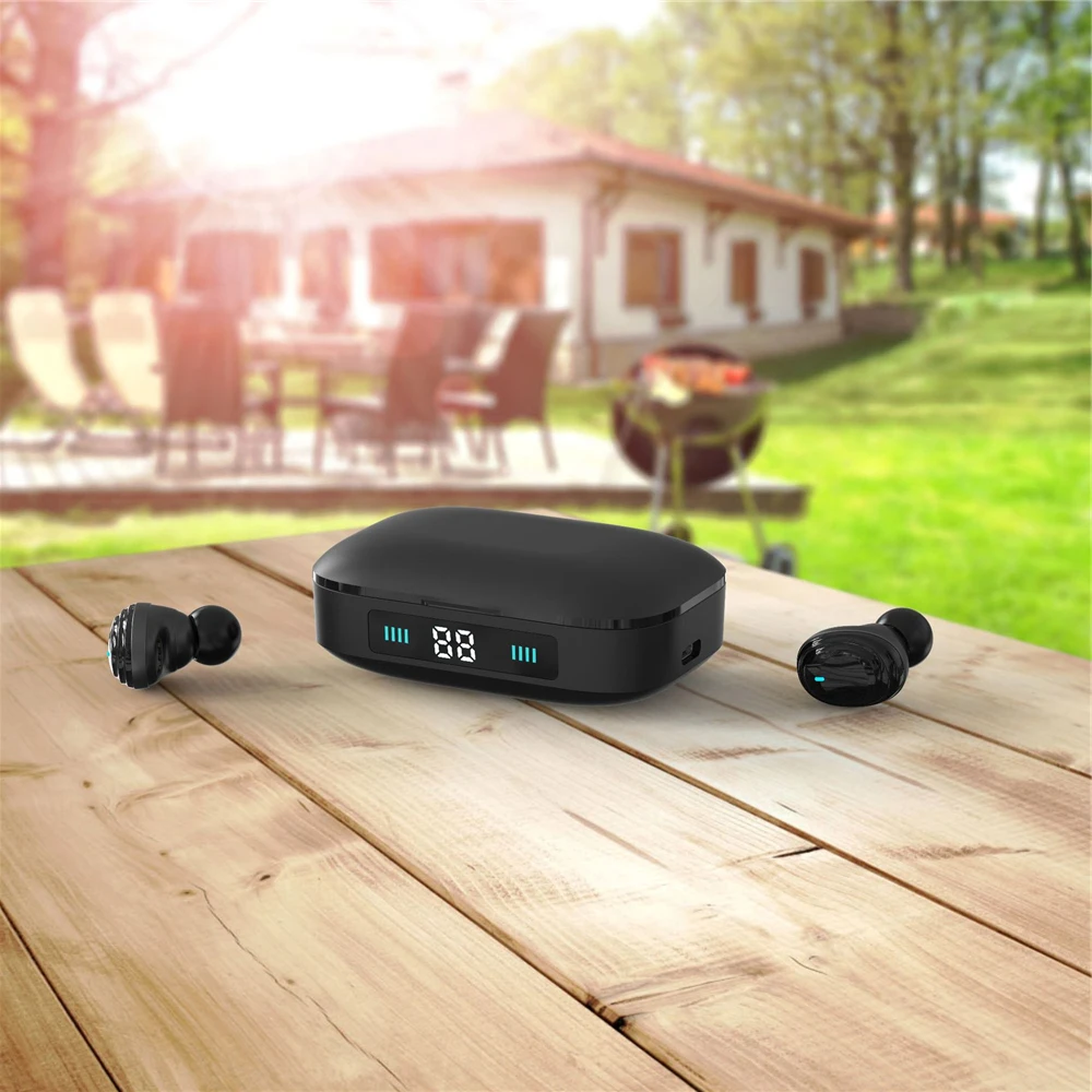 TWS Bluetooth наушники 5,0 беспроводные Bluetooth наушники 9D стерео Музыкальная гарнитура сенсорное управление светодиодный дисплей с зарядным устройством